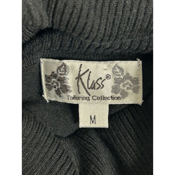Klass Tailoring UK Women's Embroidery 3/4 Sleeve Turtleneck in Black - Sz M - Picture 4 of 5